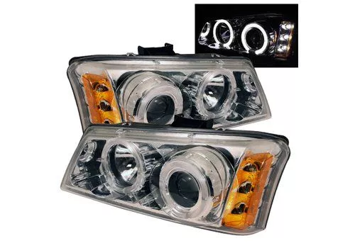 Spyder Auto Chevy Silverado 03-06 Halo LED Projector Headlights Chrome
