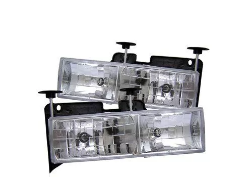 Spyder Auto Chevy Tahoe 95-99 Crystal Glass Headlights Chrome