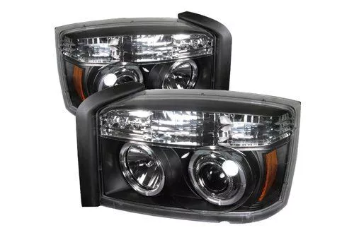 Spyder Auto Dodge Dakota 05-07 Halo LED Projector Headlights Black