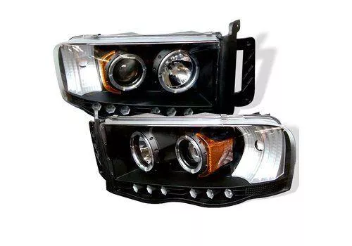 Spyder Auto Dodge Ram 02-05 Halo LED Projector Headlights Black