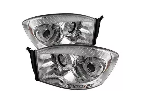 Spyder Auto Dodge Ram 06-09 Halo LED Projector Headlights Chrome