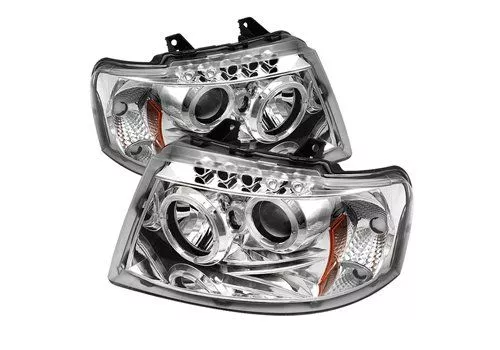Spyder Auto Ford Expedition 03-06 Halo LED Projector Headlights Chrome