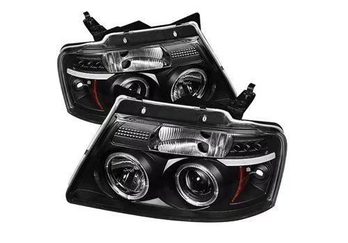 Spyder Auto Ford F150 04-08 Halo LED Projector Headlamps Black