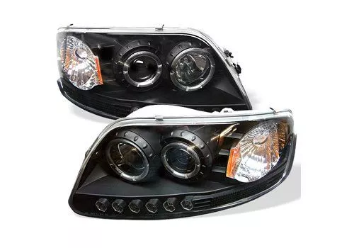 Spyder Auto Ford F150 97-03 1PC Halo LED Projector Headlights Black