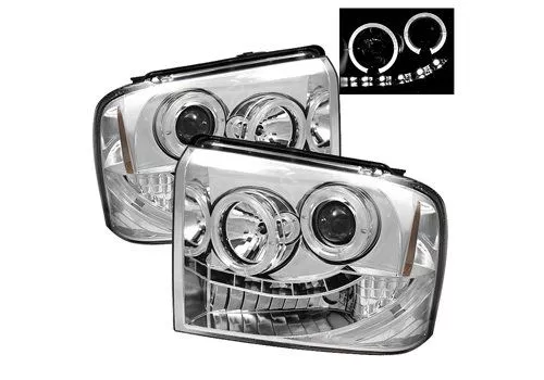 Spyder Auto Ford F250 05-07 Halo LED Projector Headlights Chrome