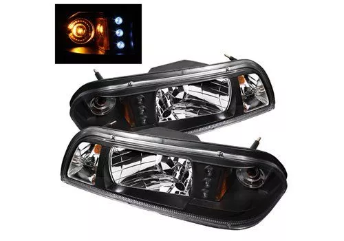 Spyder Auto Ford Mustang 87-93 1PC LED Crystal Headlights Black