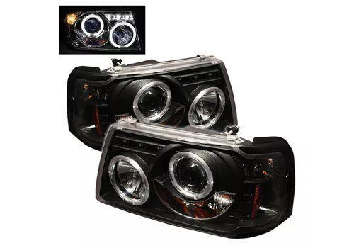Spyder Auto Ford Ranger 01-08 1PC Halo LED Projector Headlights Black