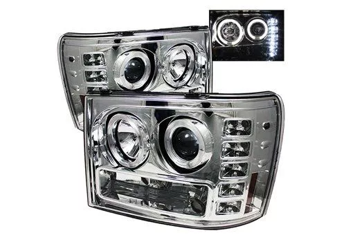 Spyder Auto GMC Sierra 07-12 Halo LED Projector Headlights Chrome
