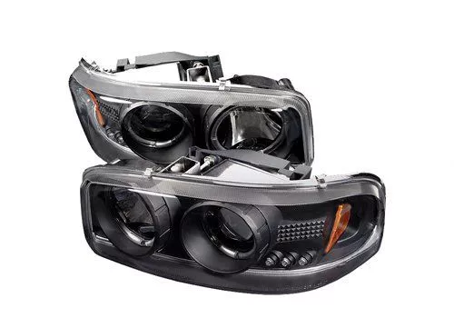Spyder Auto GMC Yukon 00-06 Halo LED Projector Headlights Black