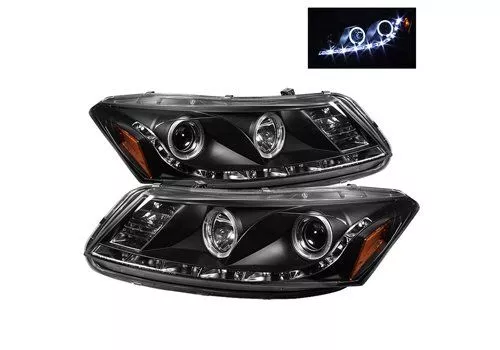 Spyder Auto Honda Accord 08-12 4Dr LED Halo Projector Headlamps Black