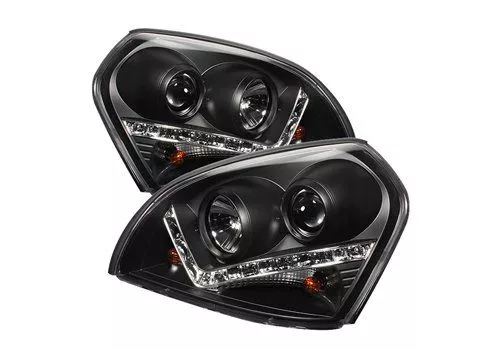 Spyder Auto Hyundai Tucson 04-09 DRL LED Projector Headlights Black