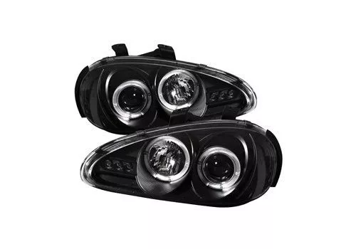 Spyder Auto Mazda MX3 92-96 Halo LED Projector Headlights Black