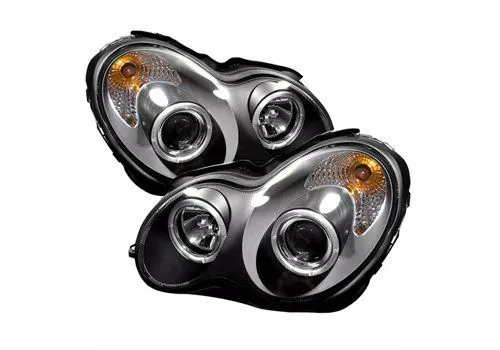 Spyder Auto Mercedes C-Class 01-05 4Dr Halo Projector Headlamps Black