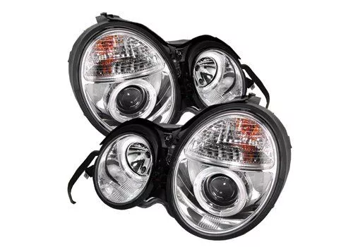 Spyder Auto Mercedes E-Class 95-99 Halo Projector Headlamps Chrome