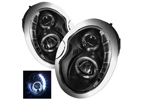Spyder Auto Mini Cooper 02-06 DRL LED Projector Headlights Black