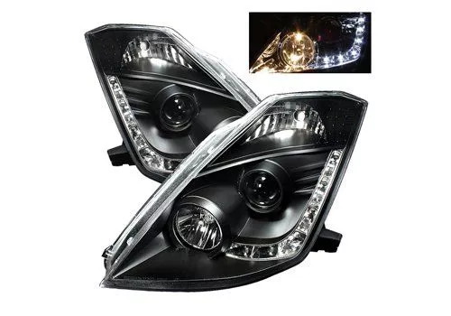 Spyder Auto Nissan 350Z 03-05 DRL LED Projector Headlights Black