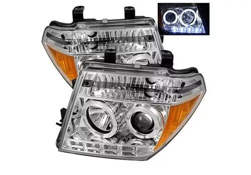 Spyder Auto Nissan Frontier 05-08 Halo LED Projector Headlamps Chrome