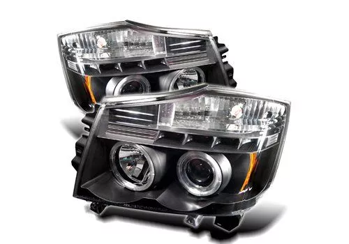 Spyder Auto Nissan Titan 04-12 Halo LED Projector Headlights Black