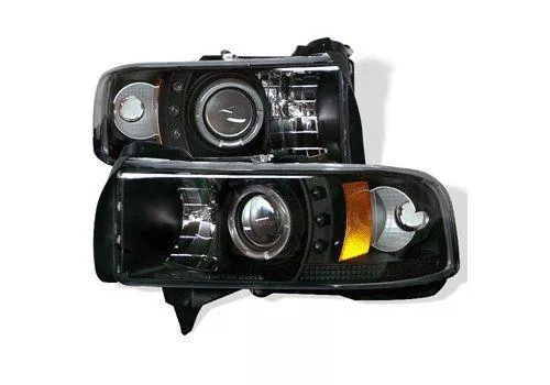 Spyder Auto Ram 94-02 1PC Halo LED Projector Headlights Black