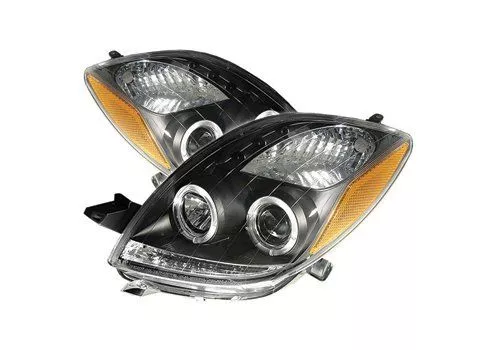 Spyder Auto Toyota Yaris 06-08 2Dr Halo LED Projector Headlights Black