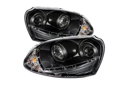 Spyder Auto Volkswagen GTI 06-09 DRL LED Projector Headlights Black