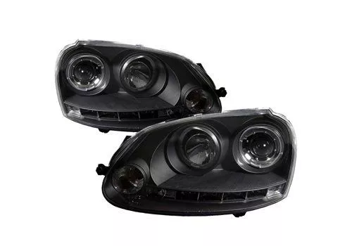 Spyder Auto Volkswagen GTI 06-09 Halo LED Projector Headlights Black
