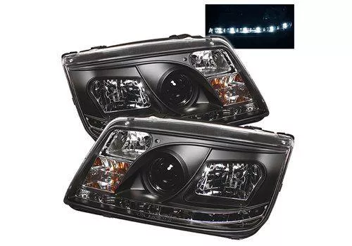 Spyder Auto Volkswagen Jetta 99-05 DRL LED Projector Headlights Black