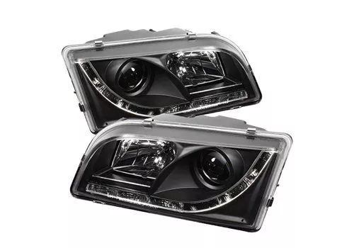 Spyder Auto Volvo S40 97-03 DRL LED Projector Headlights Black