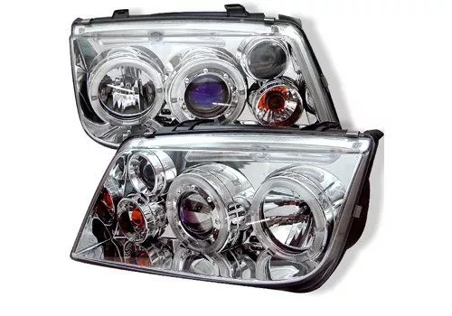 Spyder Auto VW Jetta 99-05 Halo LED Projector Headlights Chrome