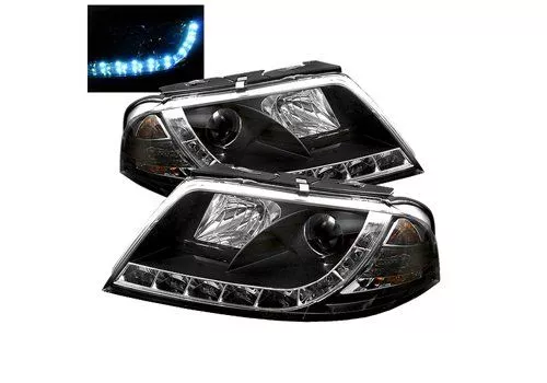 Spyder Auto VW Passat B5 01-05 DRL LED Projector Headlamps Black