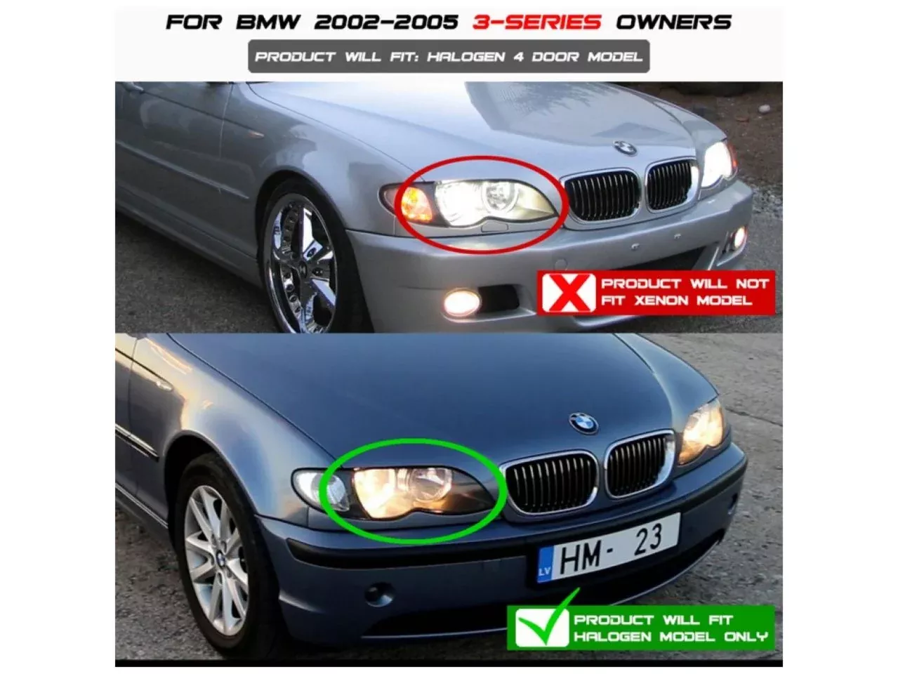 Spyder BMW E46 3-Series 02-05 4DR Projector Headlights 1PC – LED Halo – Smoke