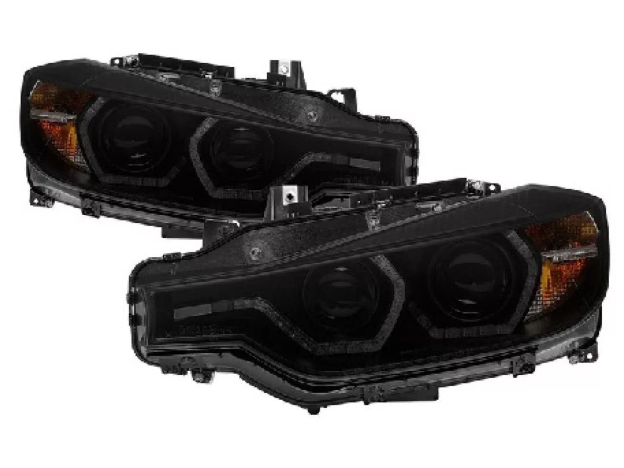 Spyder BMW F30 3 Series 2012 – 2014 4DR Projector Headlights – LED DRL – Blac