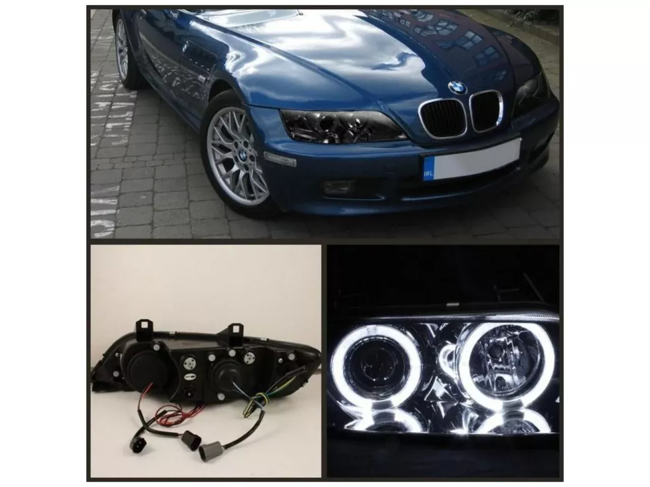 Spyder BMW Z3 96-02 Projector Headlights – LED Halo – Smoke