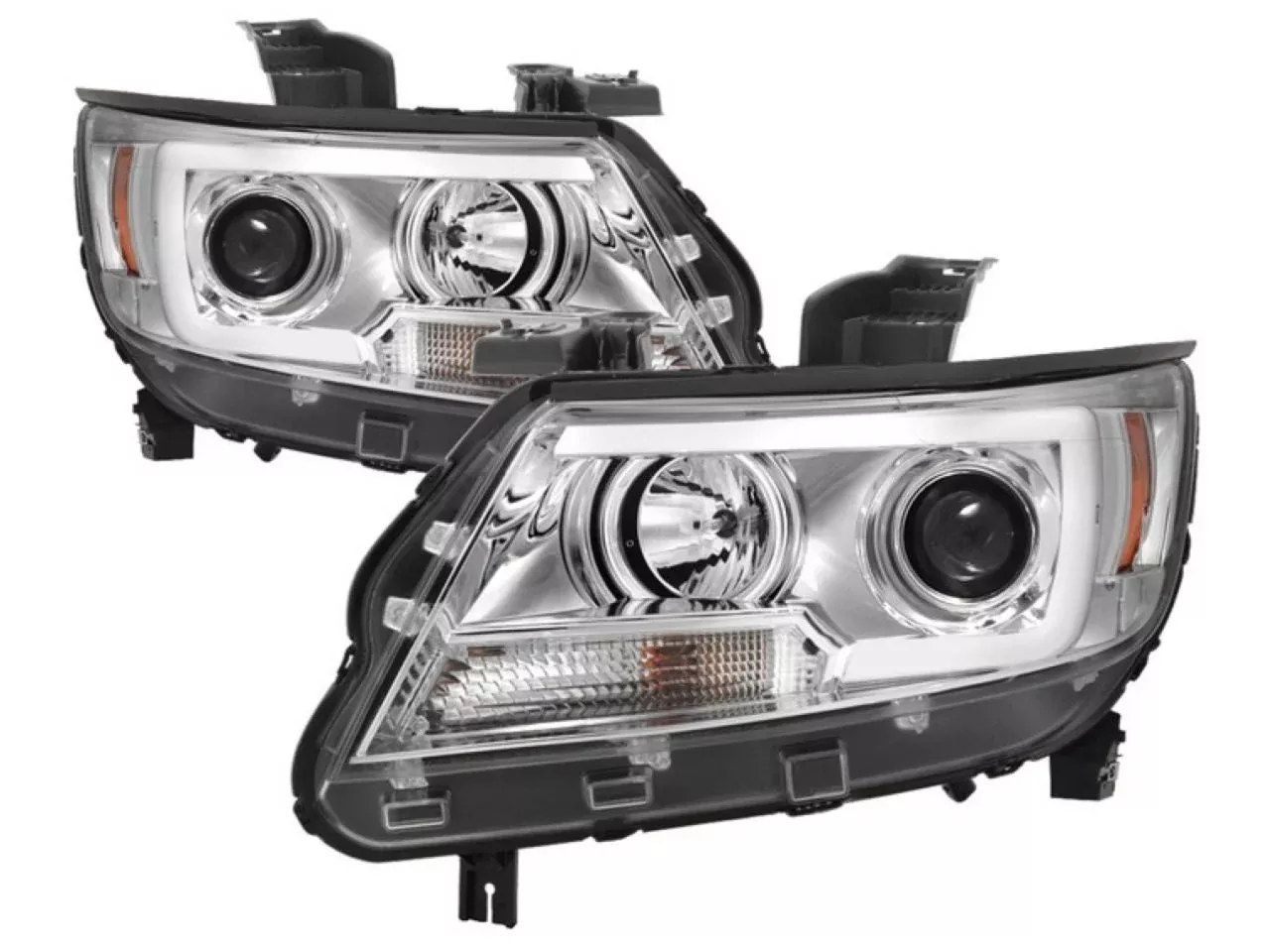 Spyder Chevy Colorado 15-17 Projector Headlights - Light Bar LED - Chrome