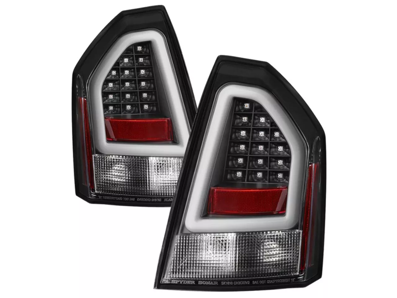 Spyder Chrysler 300 05-07 Version 2 LED Tail Lights - Black
