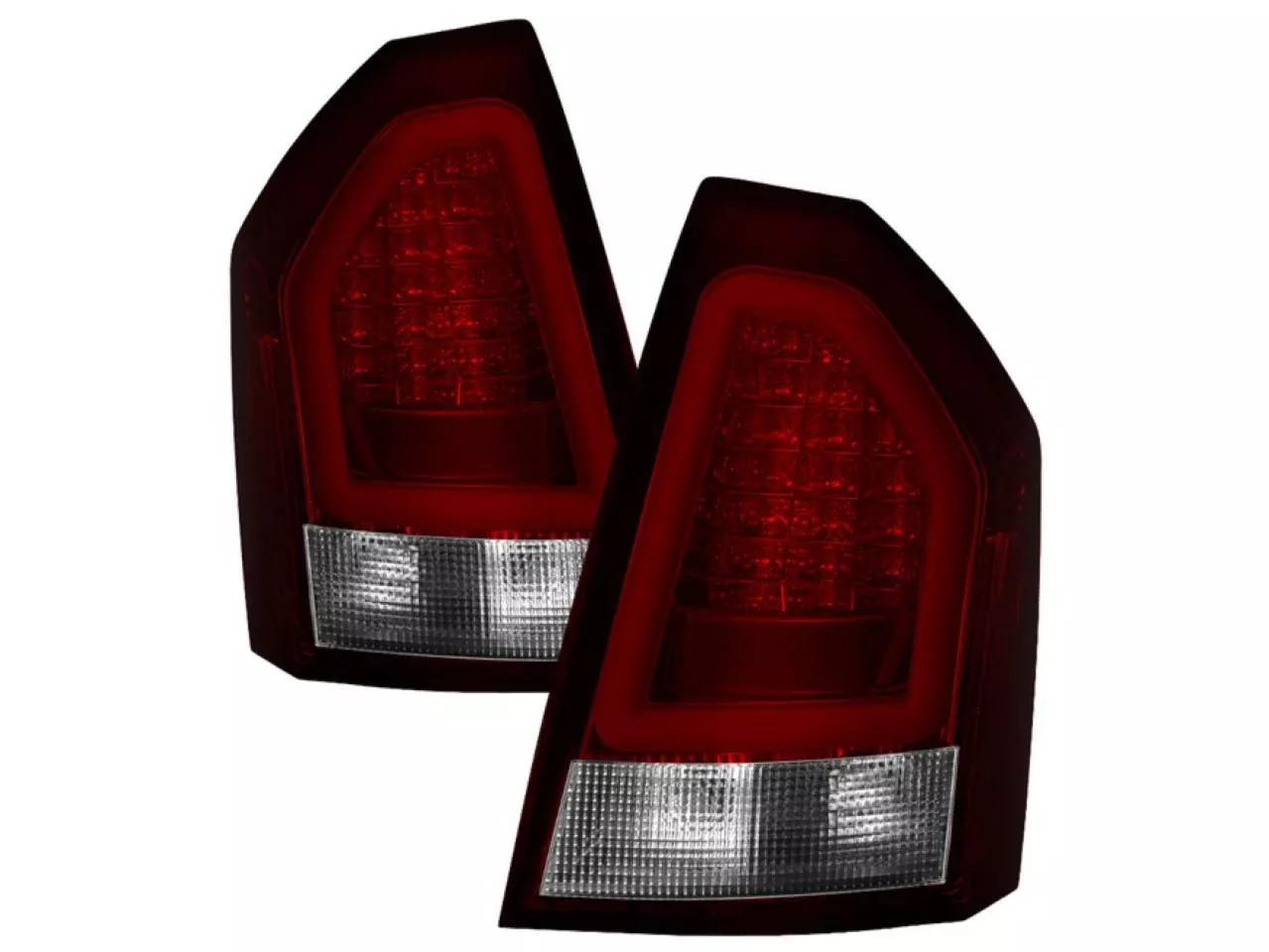 Spyder Chrysler 300 05-07 Version 2 Light Bar LED Tail Lights - Red Clear