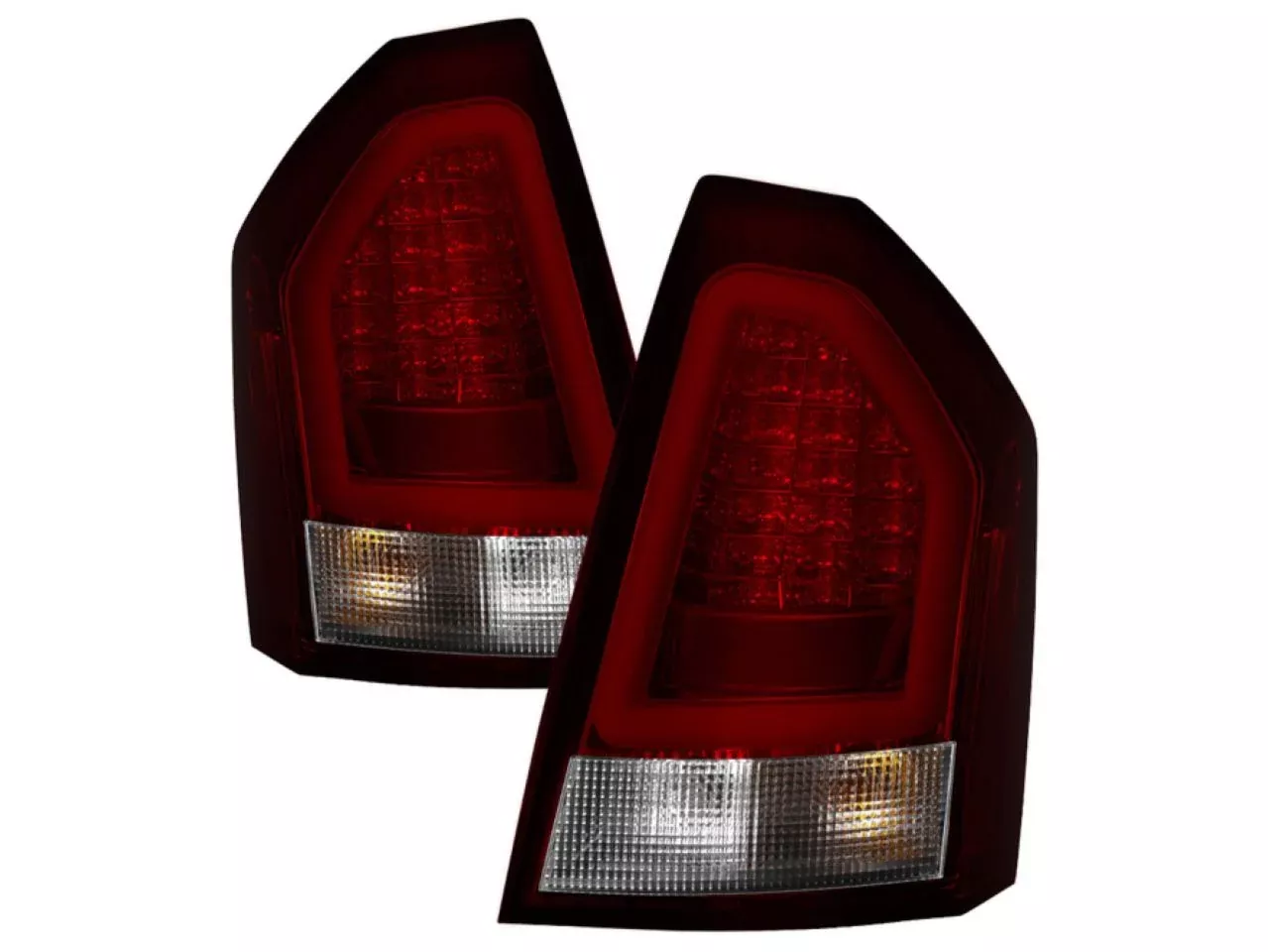 Spyder Chrysler 300C 05-07 Version 2 Light Bar LED Tail Lights - Red Clear