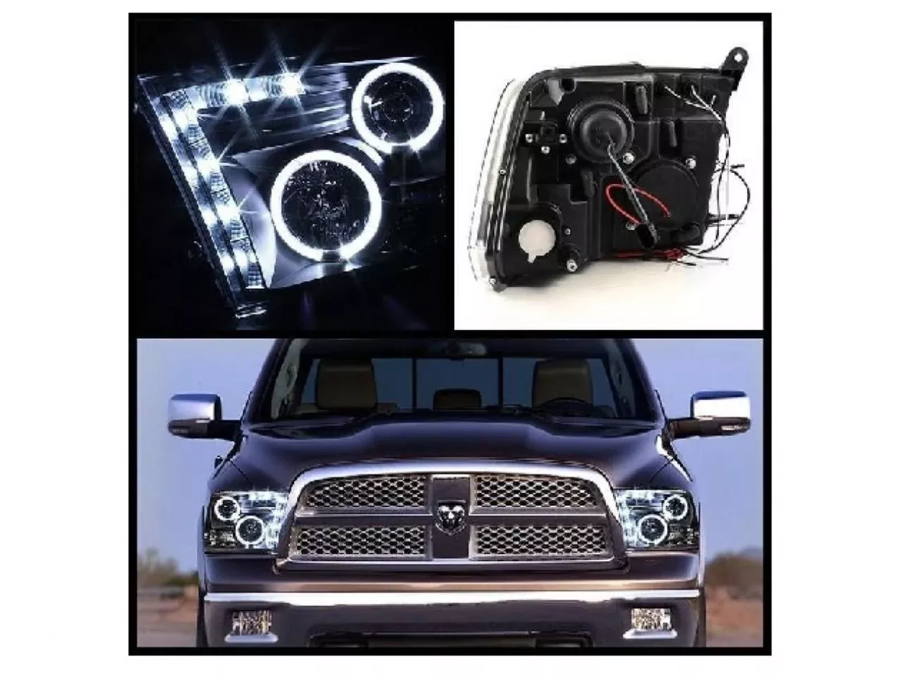 Spyder Dodge Ram 1500 09-16 / Ram 2500/3500 10-16 Projector Headlights – Halo