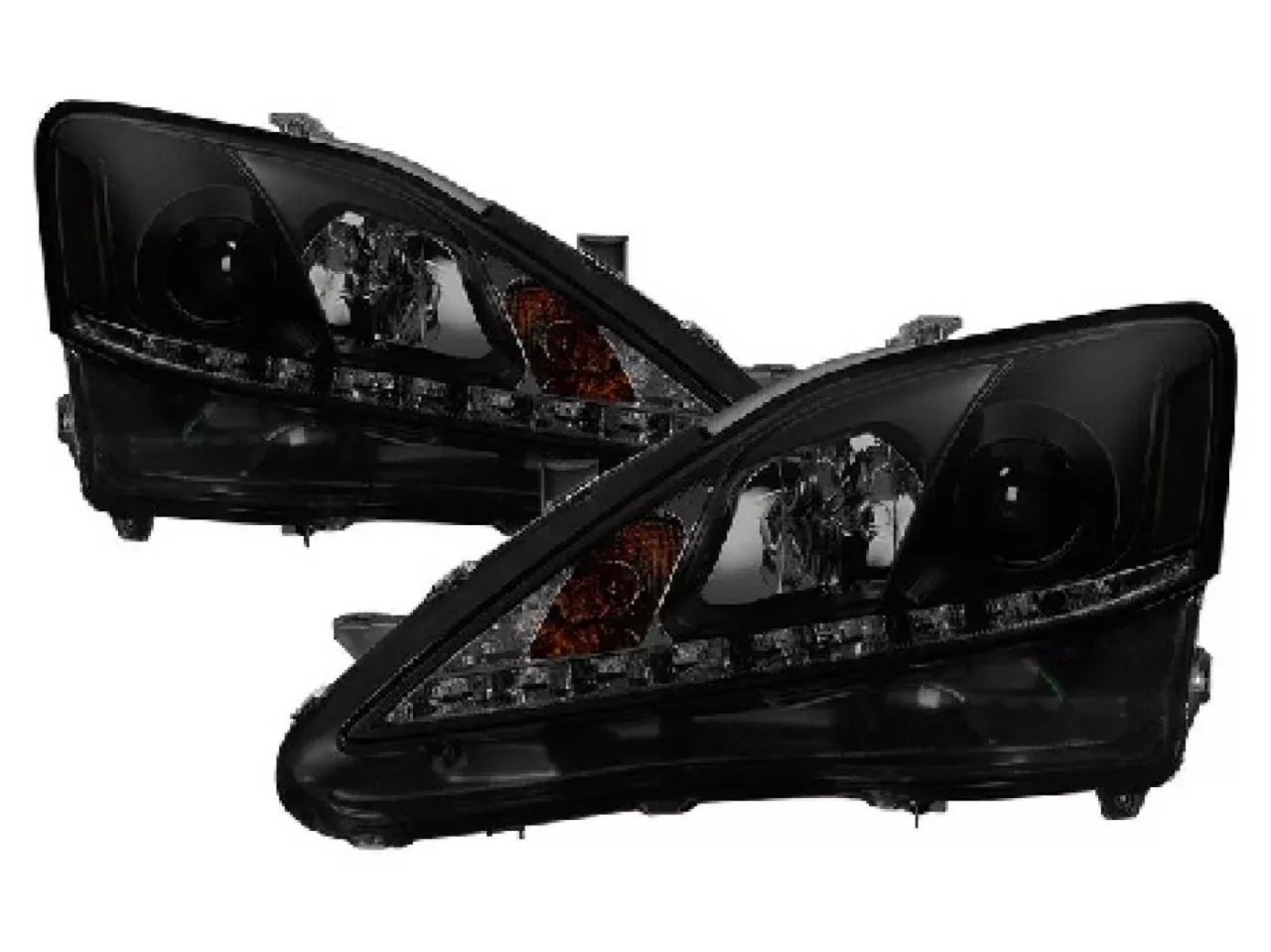 Spyder Lexus IS 250/350 2006-2010 Projector Headlights - DRL - Black Smoke