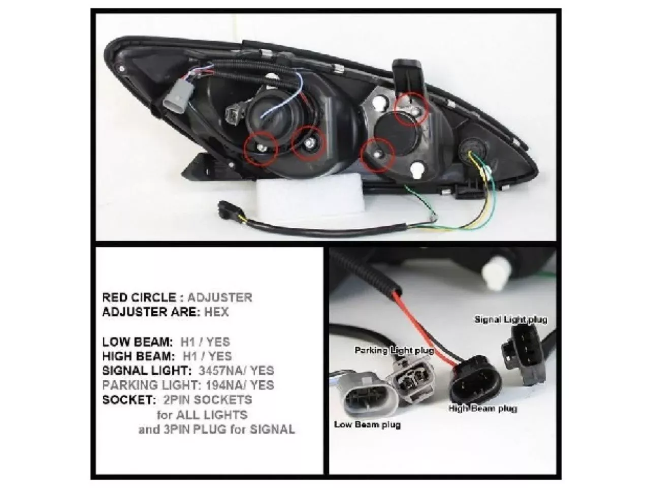 Spyder Toyota Camry 02-06 Projector Headlights – DRL – Black – High H1