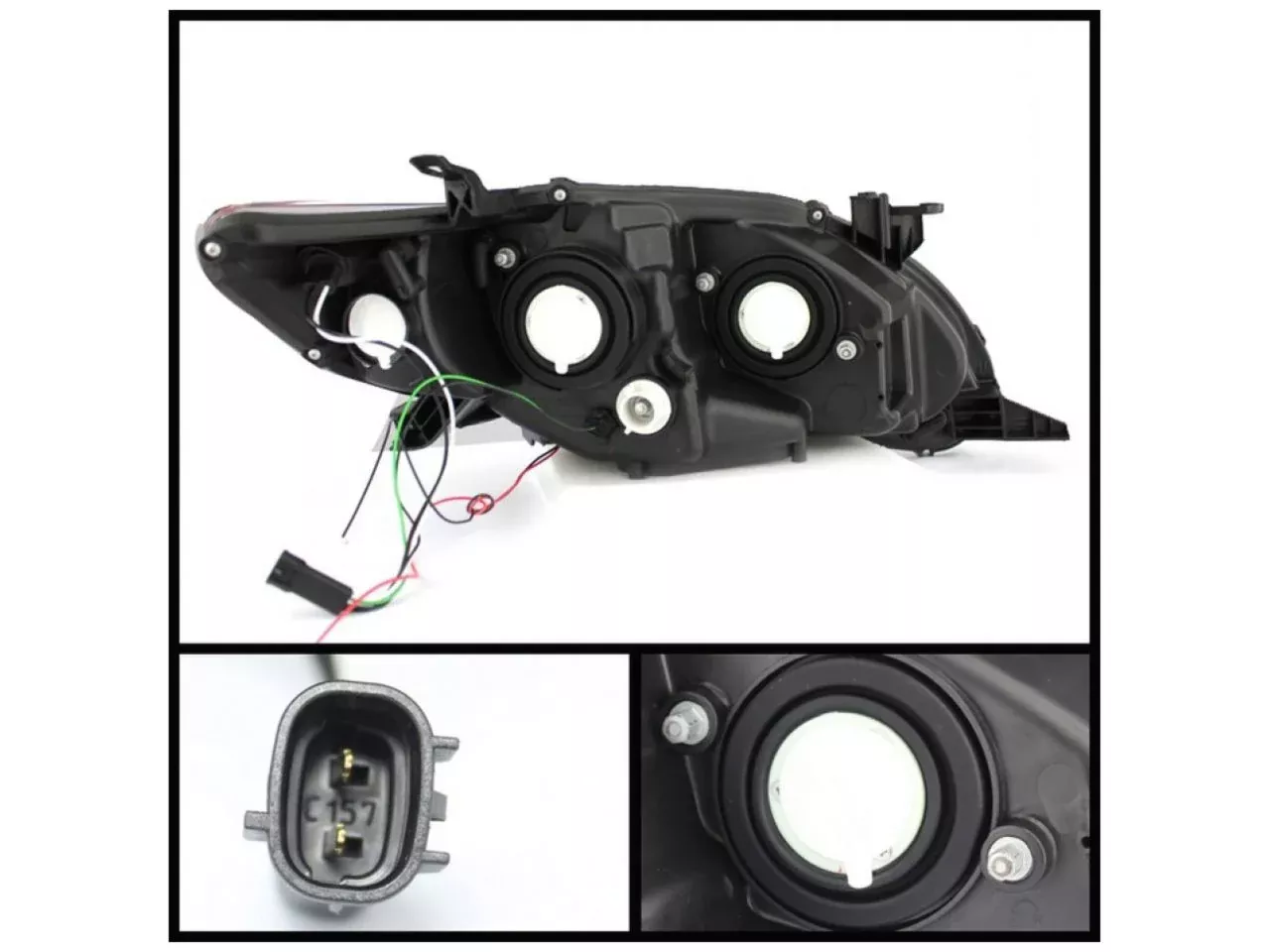 Spyder Toyota Corolla 11-13 Projector Headlights – Halogen Model Only