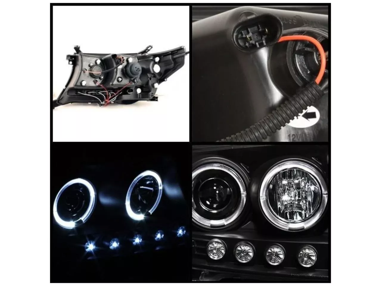 Spyder Toyota Land Cruiser 08-11 Projector Headlights – LED Halo –