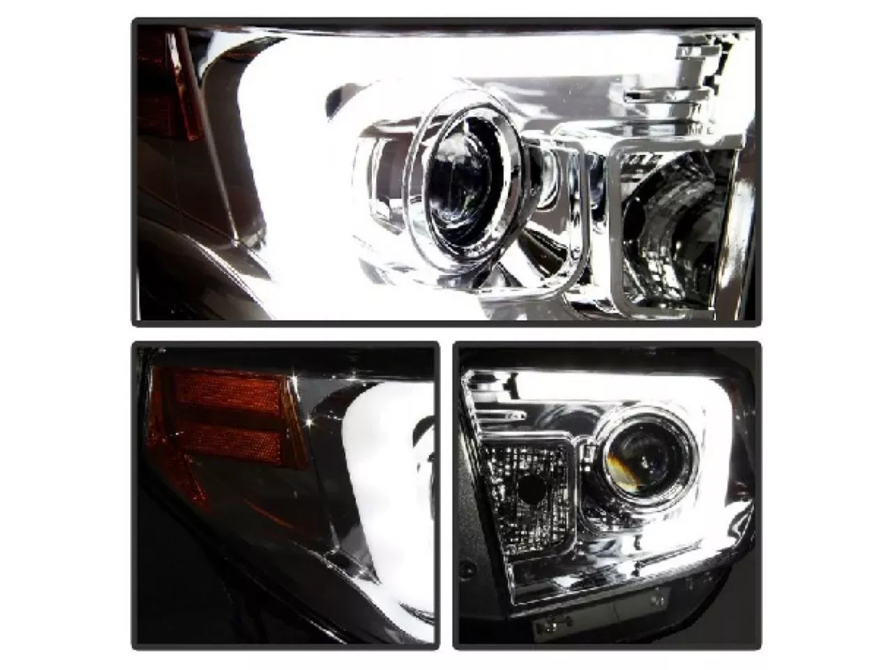 Spyder Toyota Tundra 2014-2016 Projector Headlights - Light Bar DRL - Chrome