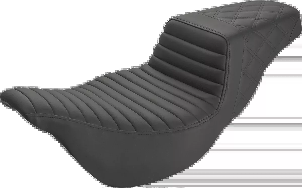 Step-Up Seat - Extended Reach - Front Tuck-n-Roll/Rear Lattice Stitch - Black - FL '08-'24