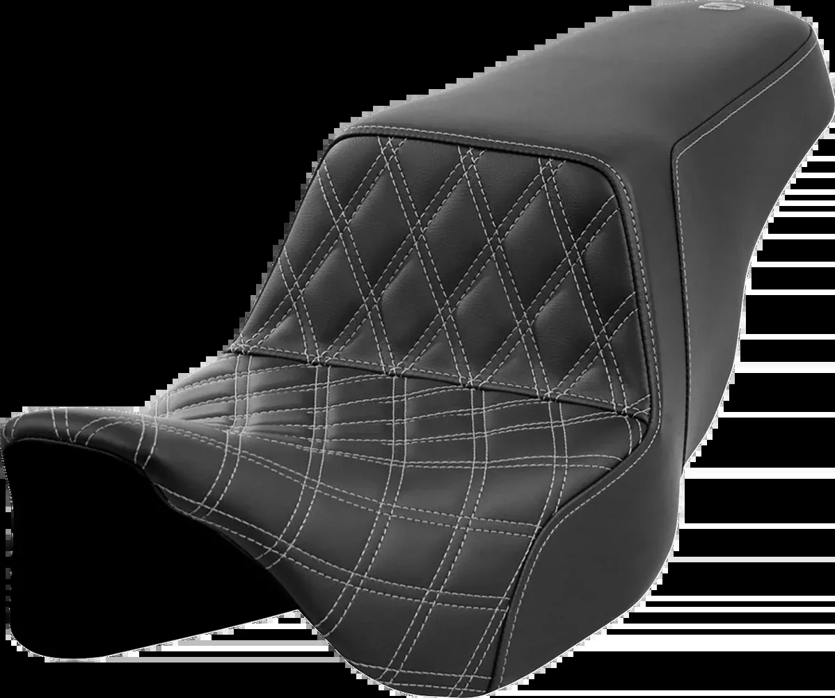 Step-Up Seat - Front Lattice Stitch - Dark Gray Stitch - FLH/FLT '08-'23