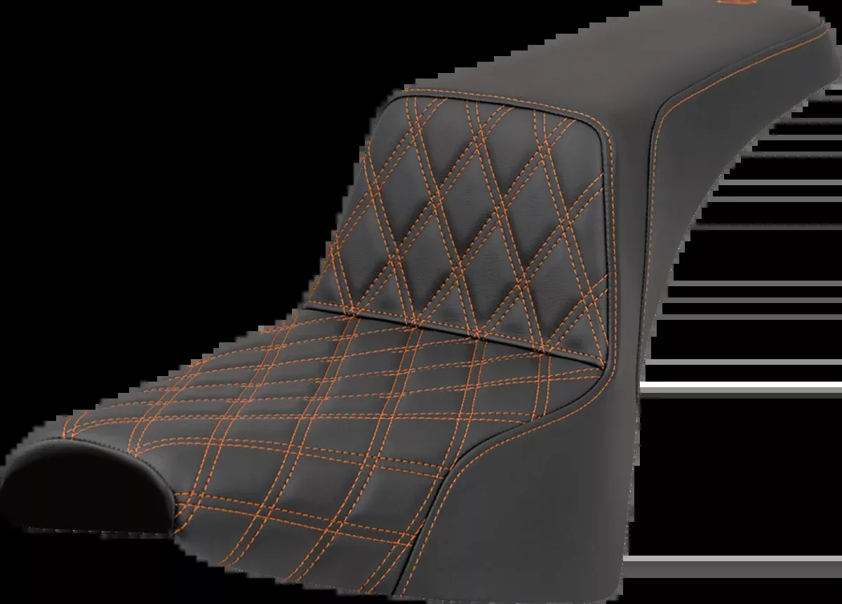 Step-Up Seat - Front Lattice Stitch - Orange Stitch - FXST/FXBB '18-'25