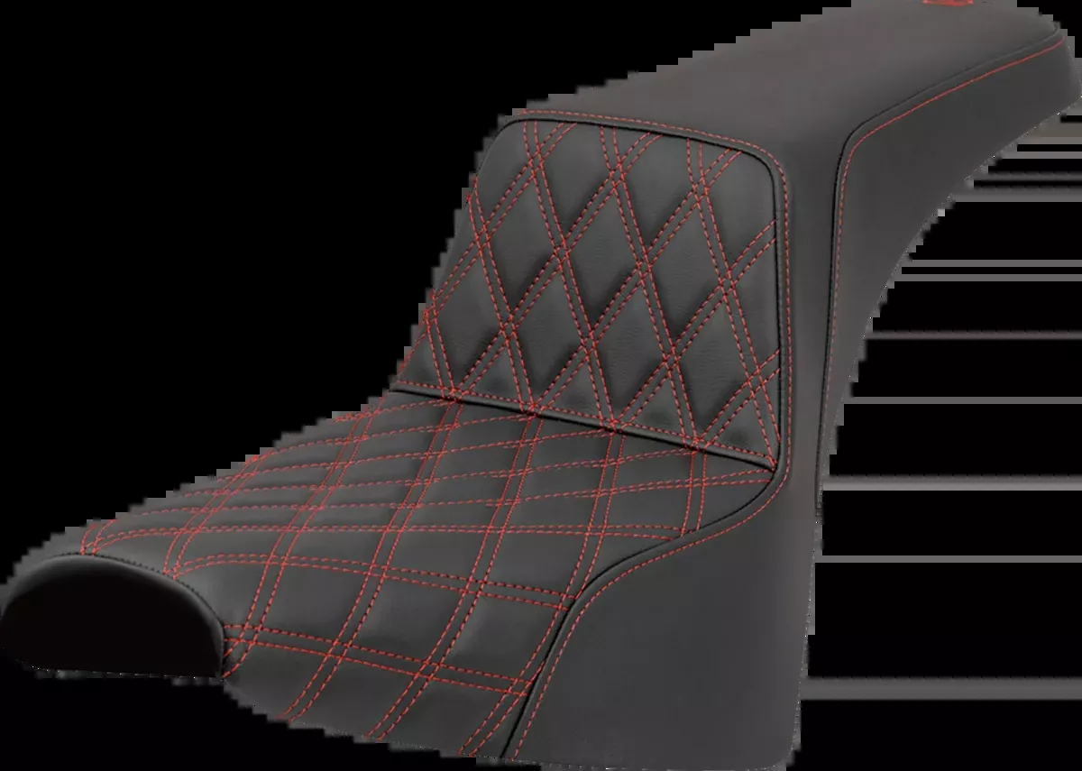 Step-Up Seat - Front Lattice Stitch - Red Stitch - FXST/FXBB '18-'25