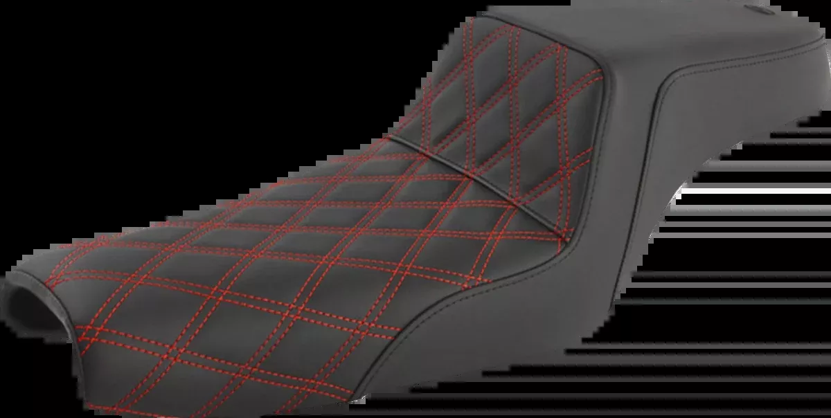 Step-Up Seat - Front Lattice Stitch/With Red Stitching - Black - XL