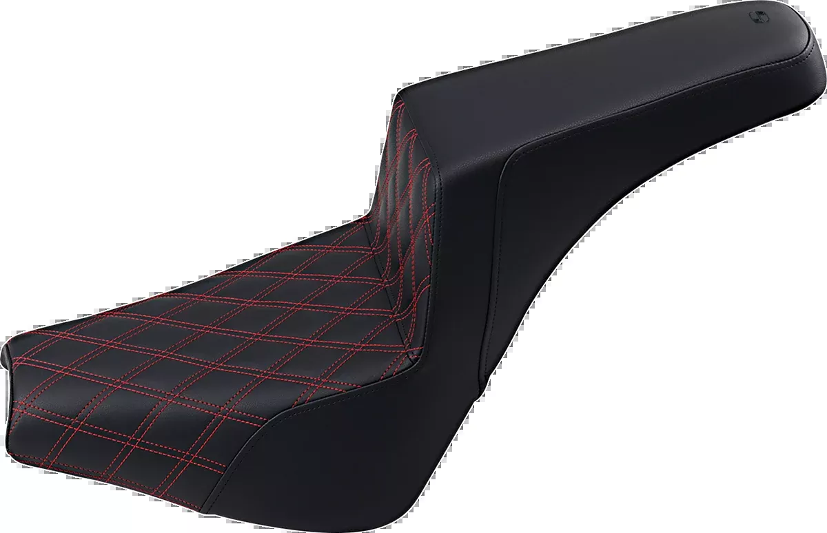 Step-Up Seat - Front Lattice Stitch/With Red Stitching - Black