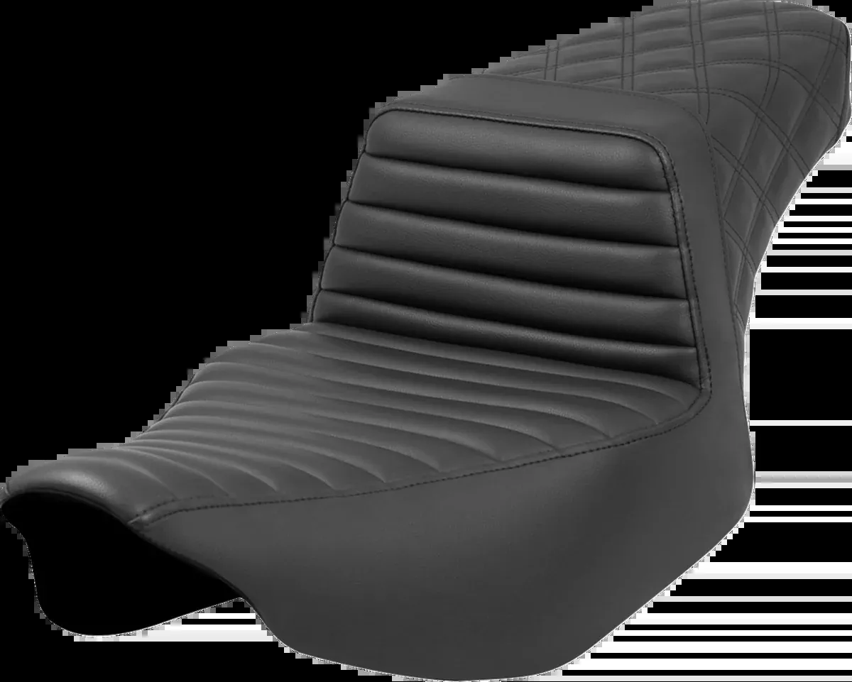 Step-Up Seat - Front Tuck-n'-Roll/Rear Lattice Stitch - Black - FL '23-'24